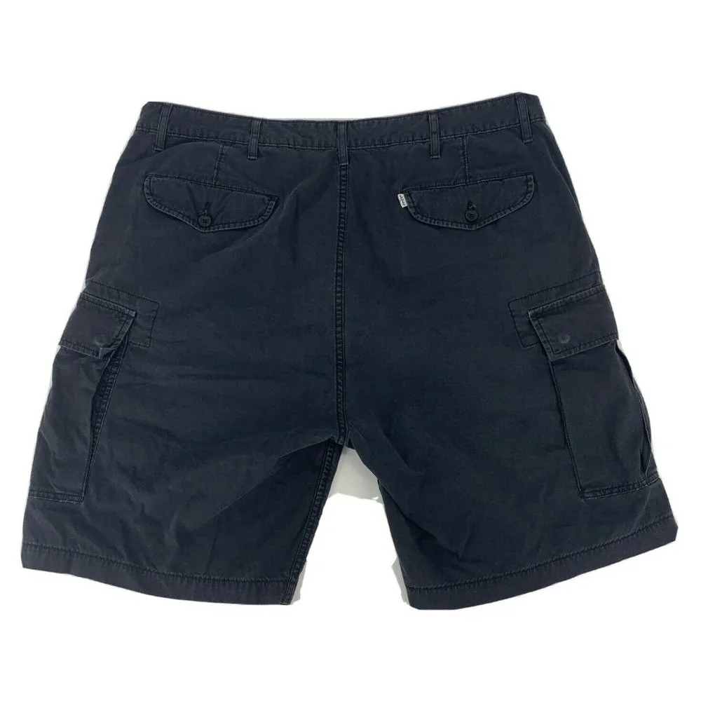Men's Levi's Classic Flat Front Cargo Shorts‎ Black Size 40 Pockets